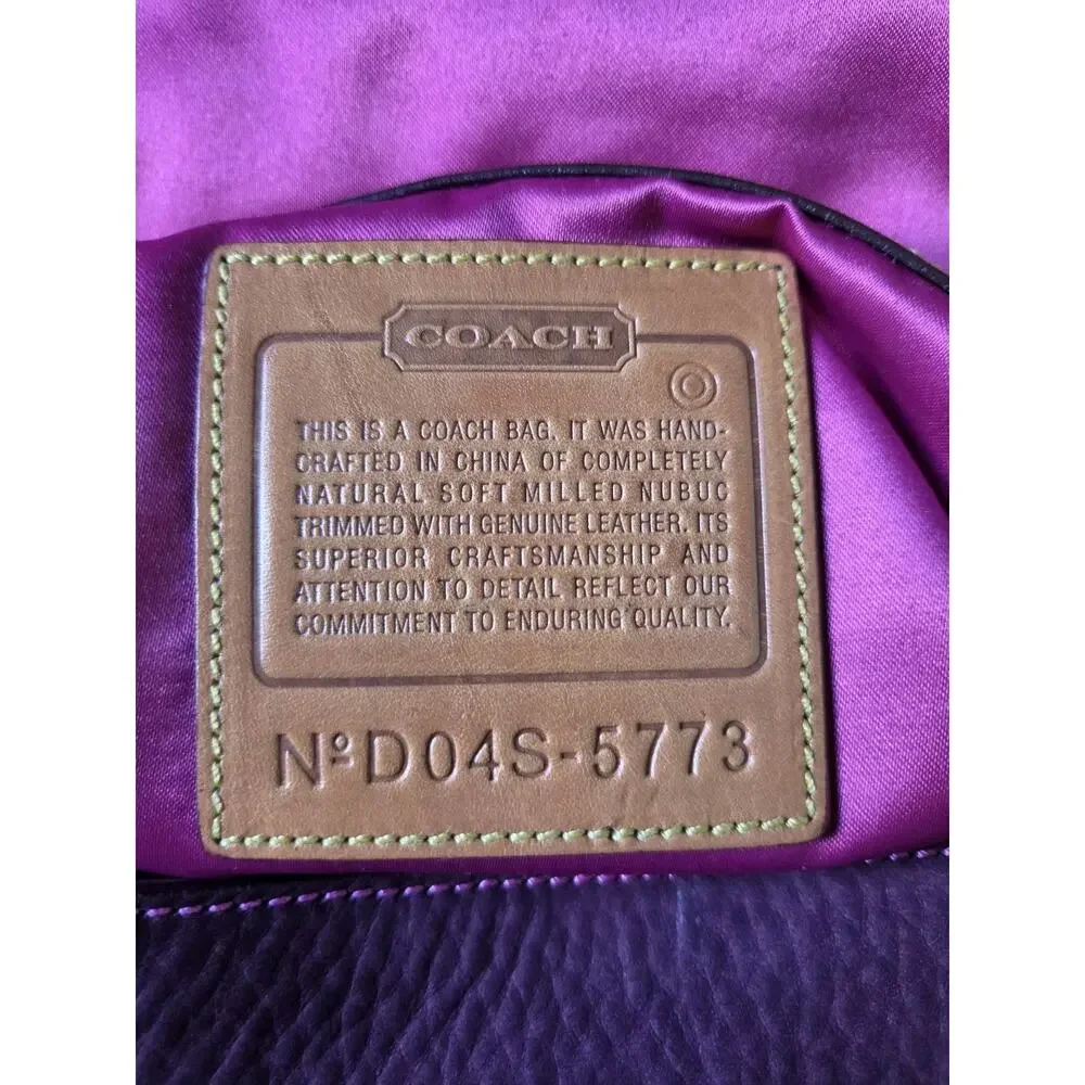 VTG Coach Chelsea 5773 Purple Nubuc Leather Messenger Crossbody Bag Y2K
